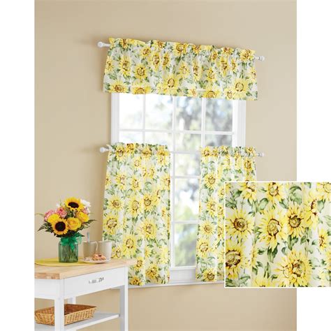 Mainstays Sunflower Kitchen Curtain Set