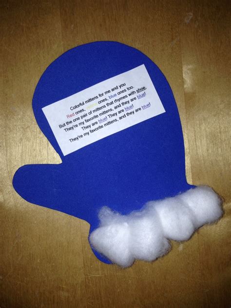 This mitten craft along with the story, "The Mitten" by Jan Brett is a