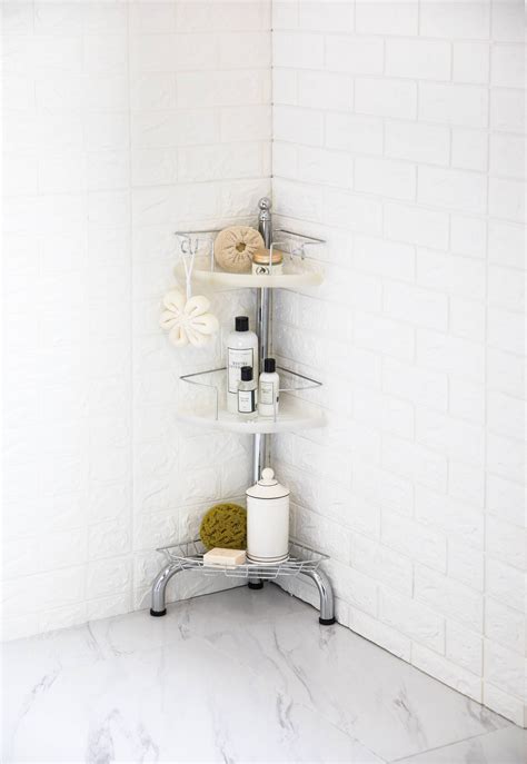 Buy Home Zone 3 Tier Adjustable Shelves With Corner Shower Caddy