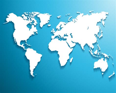 White World Map With Blue Background Vector Free Download