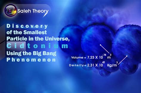 Discovery Of The Smallest Particle In The Universe Cidtonium Using The Big Bang Phenomenon