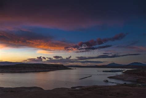 Lake Powell At Sunset Utah Landscape Stock Image Image Of Peace