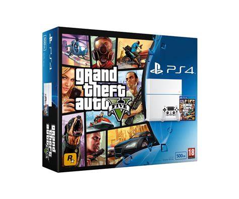 Køb Playstation 4 Console 500gb White Grand Theft Auto V Gta 5 Bundle