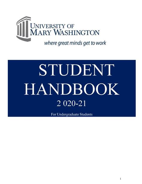 Student Handbook 2020 21 Umw Publications
