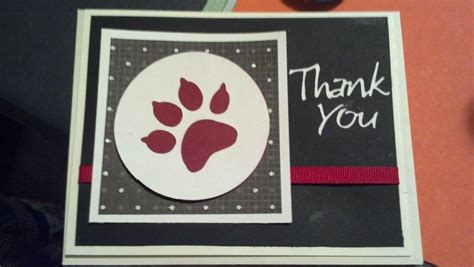 Thank You Card With A Paw Print Cards Paw Print Crafty