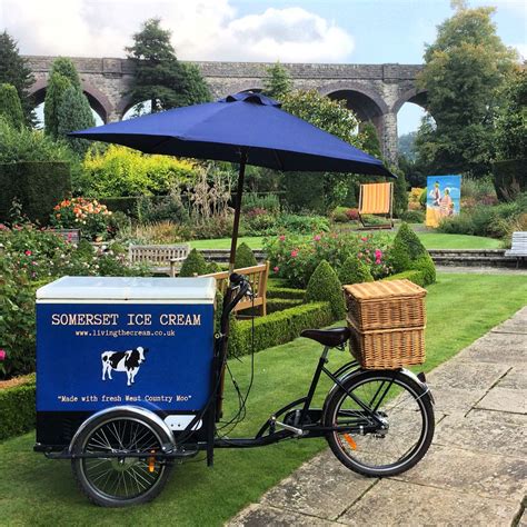 The ice cream is made on site and the owners make sure to use the best ingredients with a mix of classic and innovative flavors. Our ice cream tricycle at the stunning Kilver Court in ...