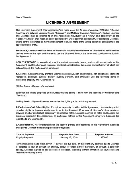 License Agreement Template Property