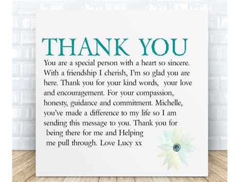 Friend Thank You Poem Ceramic Plaque Personalised T T Etsy