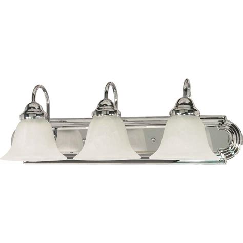 A wide variety light bulb home depot white home depot bathroom vanity sets home depot cabinets bathroom cooper bathroom faucets pvc home depot vanity laser. Glomar 3-Light Polished Chrome Vanity Light with Alabaster ...
