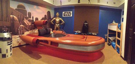 Star Wars Themed Bedroom With Landspeeder Bed Windshied And Top Panel
