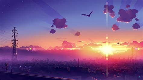 Sunset Aesthetic Anime Scenery Iphone Wallpaper Wallpaper Scenic
