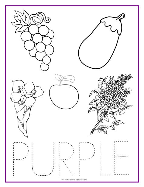Free Printable Color Purple Worksheets
