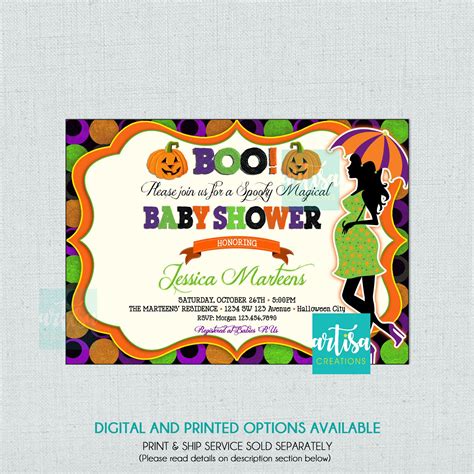 Halloween Baby Shower Invitation Baby Shower Halloween Invitation