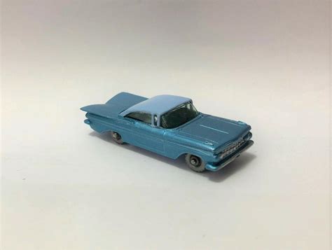 Vintage Lesney Matchbox 57b Chevy Impala Rare Light Blue Base Silver