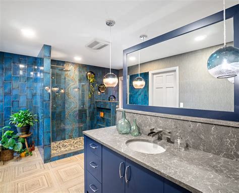 Modern Jungle Escape Bathroom Rhode Kitchen And Bath Design Build