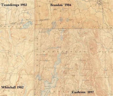 Hubbardton Vt 1897 1904 Usgs Old Topo Map Town Composite Rutland Co