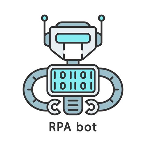 Rpa Bot Color Icon Programmed Cyborg Software Robot Robotic Process