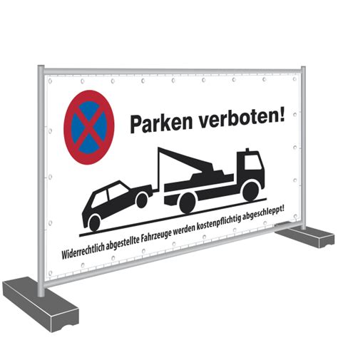 In unserem rechtssystem gilt der grundsatz: Bauzaunbanner drucken - Parken verboten - baustellenbanner ...