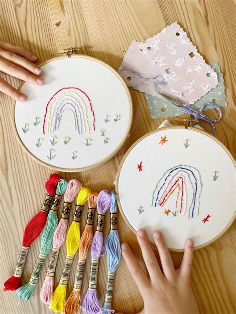 Children's rainbow embroidery kit