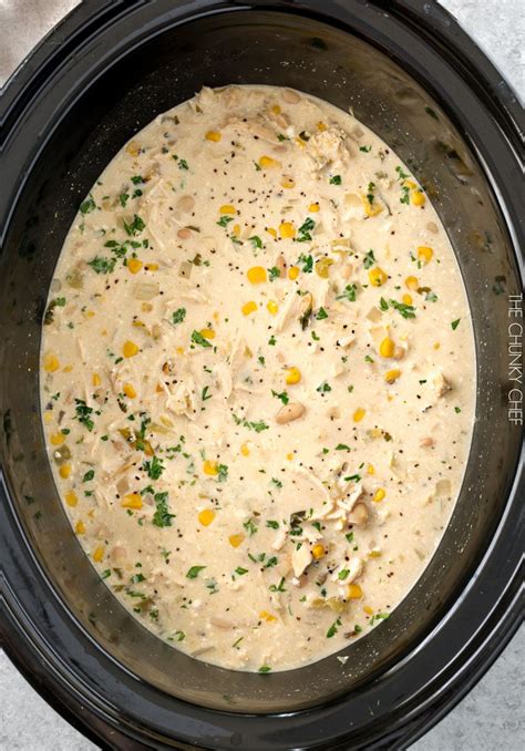 From delicious slow cooker dishes to flavorful dips find a chili recipe for any occasion! slow-cooker-creamy-white-chicken-chili-2 - The Chunky Chef