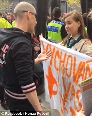 Girl Scout Faces Down A Neo Nazi In The Czech Republic Daily Mail Online