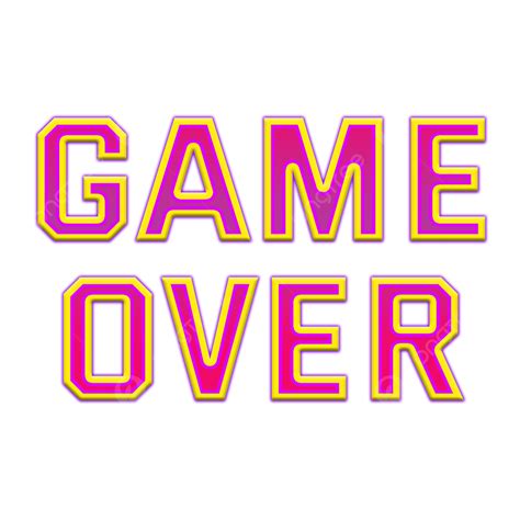 Game Over Clipart Transparent Background Game Over Cartoon Word Text