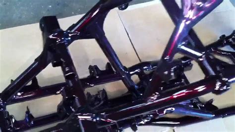 I plan to have my frame powder coated this month. Motorbike frame Powder-coated in Red Metalflake - YouTube