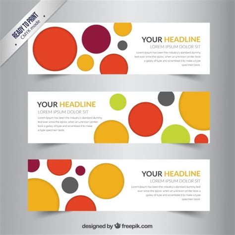 Free Vector Banners Template With Colorful Circles