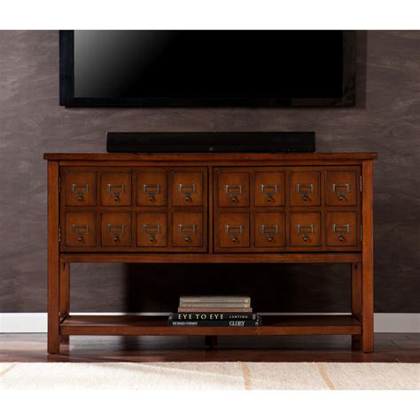 apothecary consoletv stand brown mahogany
