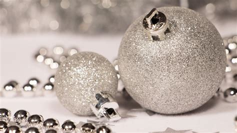 Silver Christmas Ornaments Hd Desktop Wallpaper Widescreen High