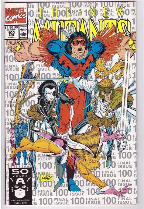 The New Mutants 100 April 1991 Marvel Comic Book Silver Var Cover