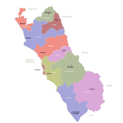 Mapa Del Departamento De Lima Con Sus Provincias