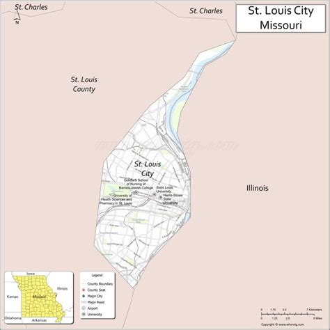 Map Of St Louis County Missouri Showing Cities Highways And Important