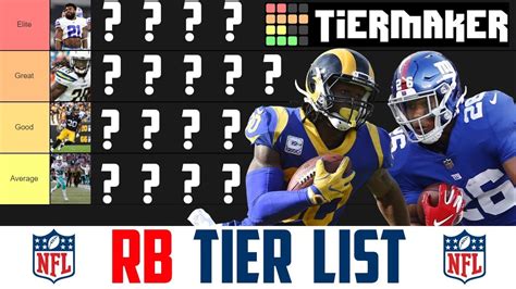 Nfl Running Back Tier Rankings Nfl Rb Tier List Nfl Rb Rankings 2019