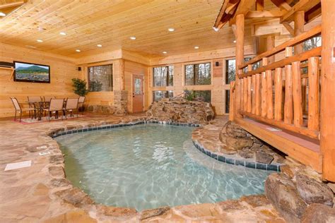 While these private indoor pool cabins are luxury rentals, there is no reason that these cabins can't be affordable! Pin by Kat Rau on build it someday | Tennessee cabins ...