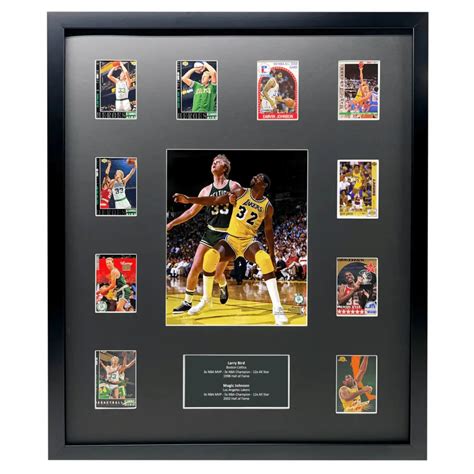 Magic Johnson And Larry Bird Framed 10 Basketball Card 8x10 Collage Lot