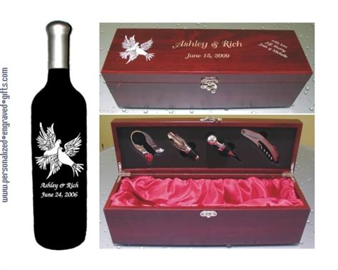 At alibaba.com, you can select from between a distinct array of wine bottle and glass gift box that can save your money and fit into your budget. A Beautiful Gift Set for the Wedding Couple an Engraved ...