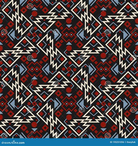 Aztecs Seamless Pattern Tribal Ethnic Ornament Geometric Abstract