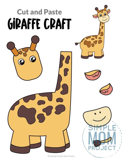Free Printable Giraffe Craft Template Simple Mom Project