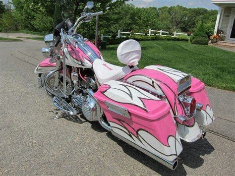 Pink And White Bagger Harley Davidson History Motorcycle Momma
