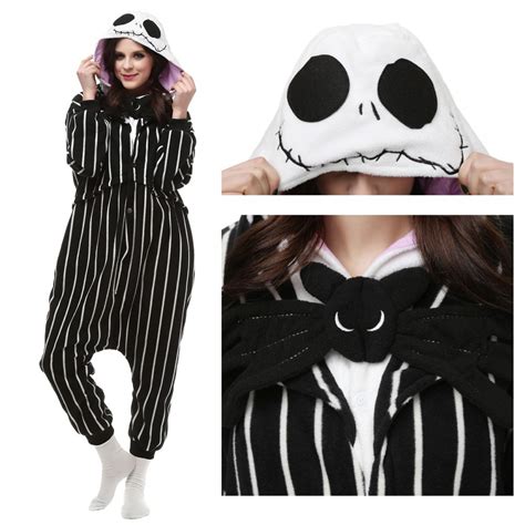 Once you have this cute kigurumi in your wardrobe, you won't want to wear anything else. Jack Skellington Onesie, Jack Skellington Pajamas For ...