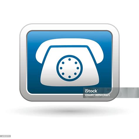 Telephone Receiver Icon On The Button Stock Illustration Download