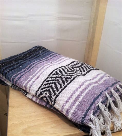 Vintage Southwestern Blanket Purpleblue Woven Wool Throw Etsy