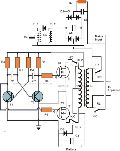 Single Transformer Inverterchargerchangeover Circuit Circuit