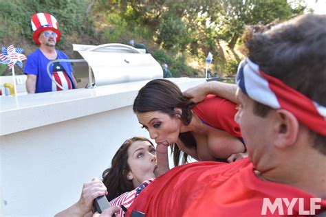 Brad Knight Fucks Bosomed Latina And Her Stepdaughter Outdoors Photos