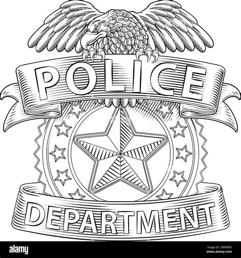 Police Badge Shield Star Sheriff Cop Crest Symbol Stock Vector Image