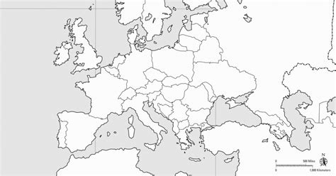 Eastern Europe Printable Blank Map Royalty Free Country Borders