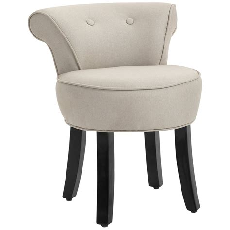 Homcom Cute Tiny Makeup Vanity Stool Footstool Dressing Chair Armless