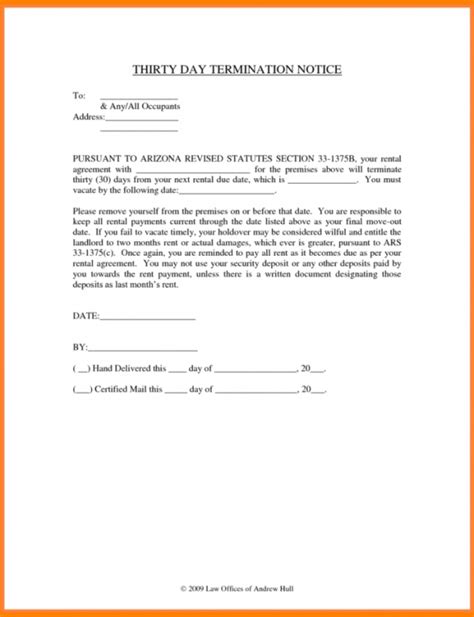 Notice To Vacate Tenant Template Doc Tacitproject