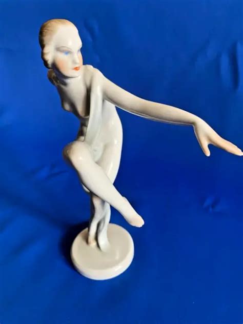 HEREND PORCELAIN HANDPAINTED Dancing Nude Girl Figurine 15735 190 68